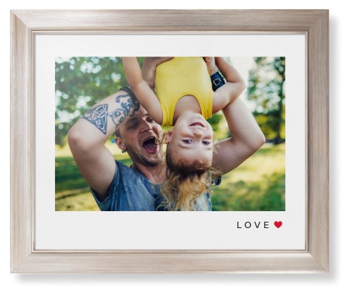 Modern Love Heart Framed Print, Metallic, Modern, None, None, Single piece, 16x20, White, white