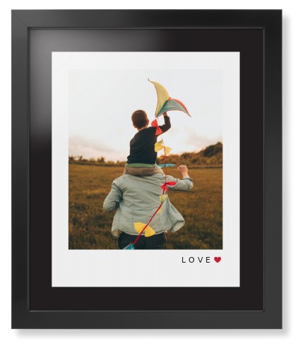 Modern Love Heart Portrait Framed Print, Black, Contemporary, None, Black, Single piece, 16x20, White, white