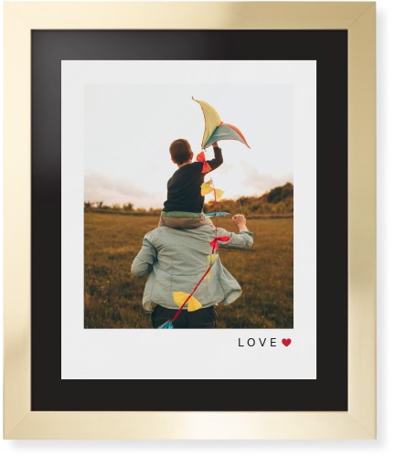Modern Love Heart Portrait Framed Print, Matte Gold, Contemporary, Black, Black, Single piece, 16x20, White, white