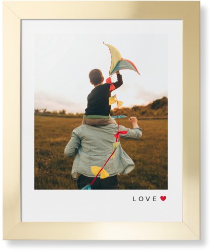 Modern Love Heart Portrait Framed Print, Matte Gold, Contemporary, None, None, Single piece, 16x20, White