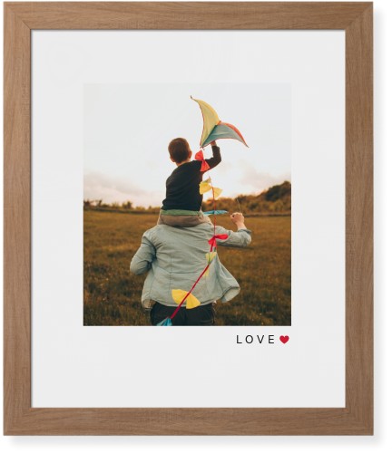 Modern Love Heart Portrait Framed Print, Natural, Contemporary, None, White, Single piece, 16x20, White