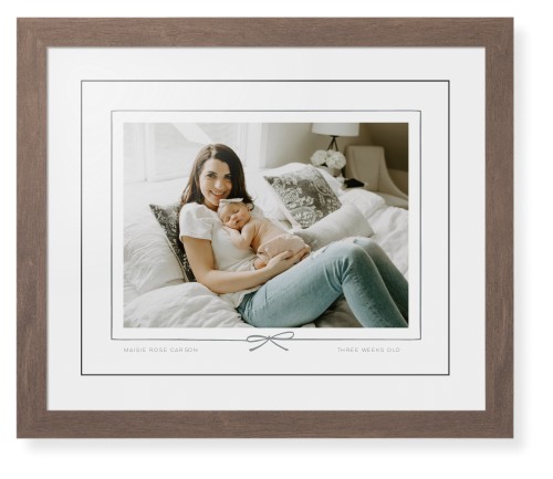 Whimsical Border of One Framed Print, Walnut, Contemporary, Black, White, Single piece, 16x20, Gray, silver