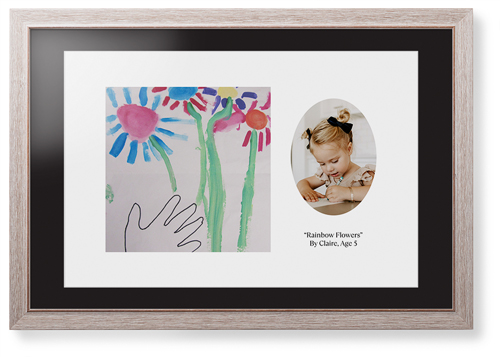 Oval Vignette Framed Print, Rustic, Modern, White, Black, Single piece, 20x30, White, white