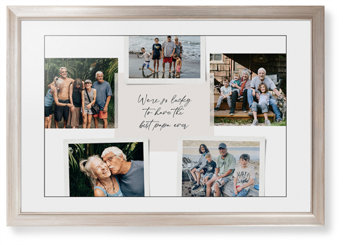 Handwritten Note Collage Framed Print, Metallic, Modern, Black, White, Single piece, 20x30, White