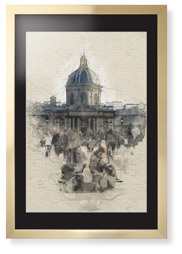 The French Institute Framed Print, Matte Gold, Contemporary, White, Black, Single piece, 20x30, Multicolor