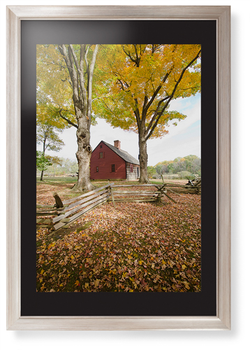 Barn in Autumn Framed Print, Metallic, Modern, None, Black, Single piece, 20x30, Multicolor