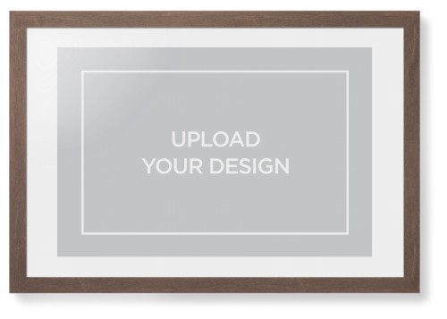 Upload Your Own Design Framed Print, Walnut, Contemporary, White, White, Single piece, 20x30, Multicolor