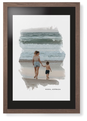 Brushed Moments Framed Print, Walnut, Contemporary, White, Black, Single piece, 20x30, White