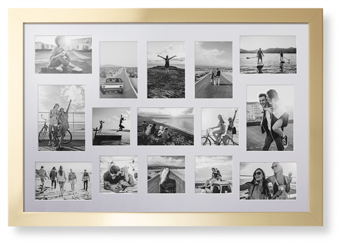 Mixed Photo Montage Deluxe Mat Framed Print, Matte Gold, Contemporary, White, Single piece, 20x30, Multicolor