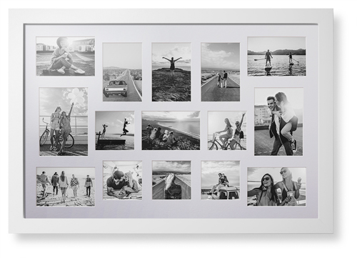 Mixed Photo Montage Deluxe Mat Framed Print, White, Contemporary, White, Single piece, 20x30, Multicolor