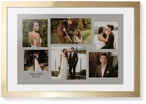 Gallery Collage of Six Framed Print, Matte Gold, Contemporary, White, White, Single piece, 20x30, Multicolor