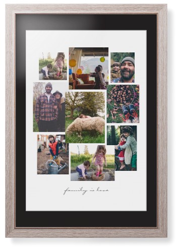 Gallery Collage of Nine Framed Print, Rustic, Modern, White, Black, Single piece, 20x30, White, white