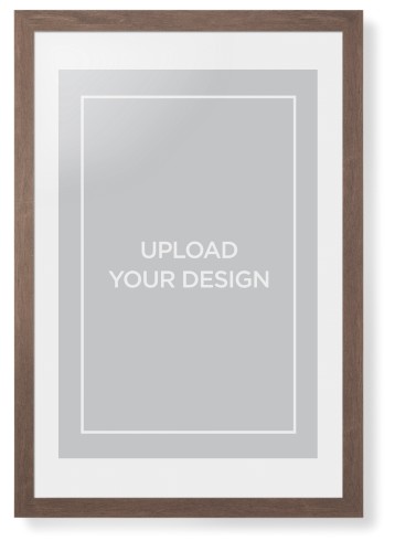 Upload Your Own Design Portrait Framed Print, Walnut, Contemporary, None, White, Single piece, 20x30, Multicolor