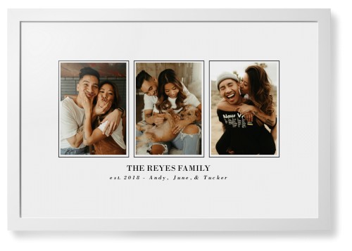 Classic Trio Framed Print, White, Contemporary, None, White, Single piece, 20x30, White
