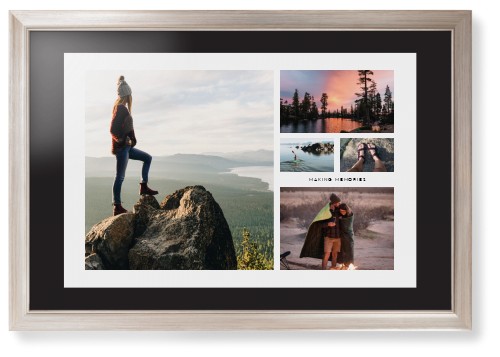 Hero Collage Framed Print, Metallic, Modern, None, Black, Single piece, 20x30, Multicolor, multi