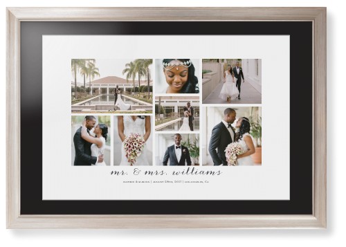 Clean Gallery Collage of Eight Framed Print, Metallic, Modern, White, Black, Single piece, 20x30, Multicolor, multi