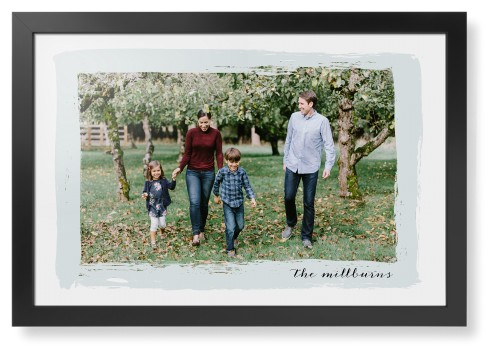 Brush Stroke Border Framed Print, Black, Contemporary, None, None, Single piece, 20x30, Gray