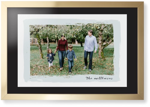 Brush Stroke Border Framed Print, Matte Gold, Contemporary, None, Black, Single piece, 20x30, Gray