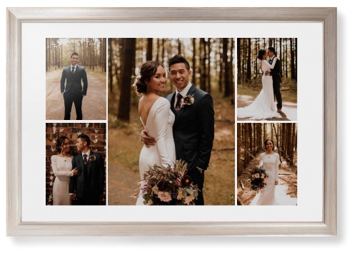 Gallery of Five Framed Print, Metallic, Modern, None, White, Single piece, 20x30, Multicolor
