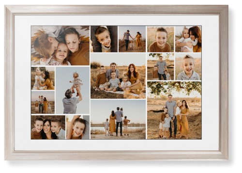 Gallery of Fifteen Framed Print, Metallic, Modern, Black, White, Single piece, 20x30, Multicolor, multi