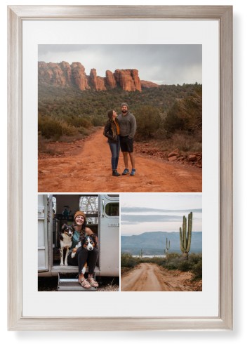 Gallery of Three Portrait Framed Print, Metallic, Modern, White, White, Single piece, 20x30, Multicolor