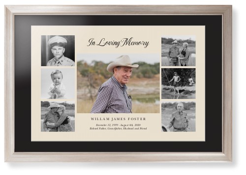 Gallery of Seven Memorial Framed Print, Metallic, Modern, White, Black, Single piece, 20x30, Multicolor