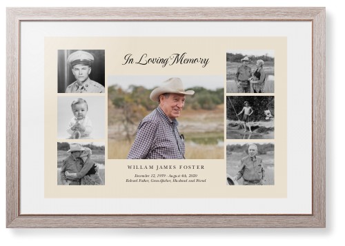 Gallery of Seven Memorial Framed Print, Rustic, Modern, None, White, Single piece, 20x30, Multicolor, multi