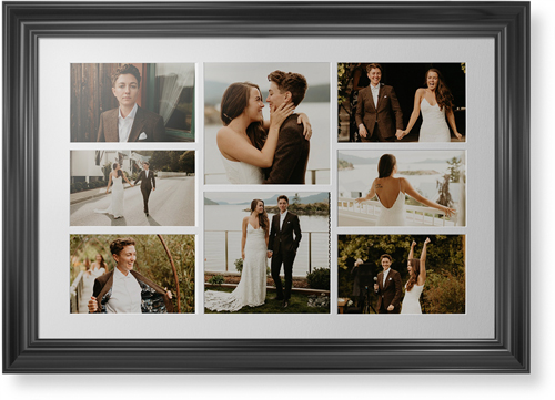 Mixed Eight Up Landscape Deluxe Mat Framed Print, Black, Classic, White, Single piece, 20x30, White