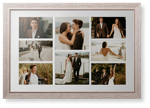 Mixed Eight Up Landscape Deluxe Mat Framed Print, Rustic, Modern, White, Single piece, 20x30, White