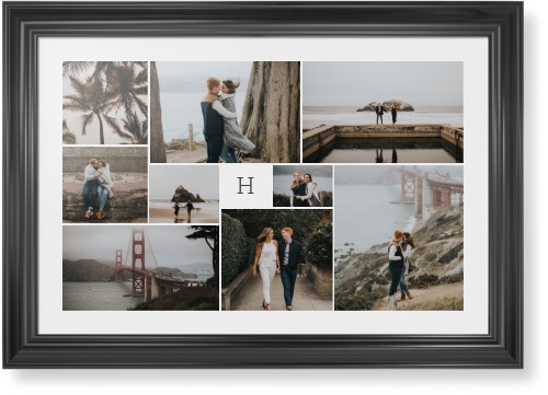 Classic Monogram Gallery of Nine Framed Print, Black, Classic, None, None, Single piece, 20x30, Multicolor, multi