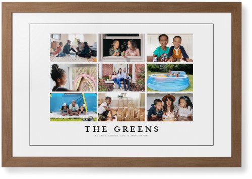 Modern Grid Gallery of Nine Framed Print, Natural, Contemporary, Black, White, Single piece, 20x30, Multicolor