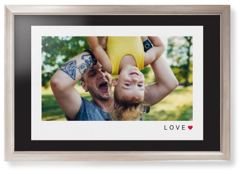 Modern Love Heart Framed Print, Metallic, Modern, None, Black, Single piece, 20x30, White, white