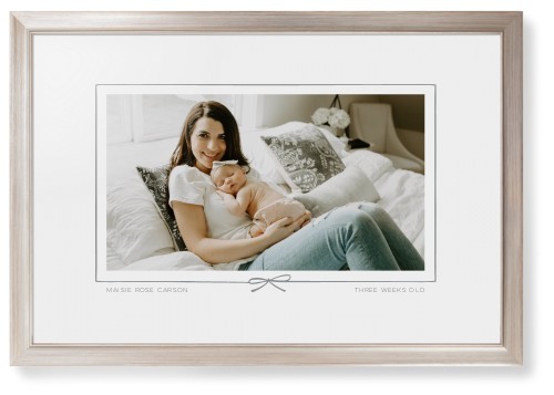 Whimsical Border of One Framed Print, Metallic, Modern, None, White, Single piece, 20x30, Gray, silver