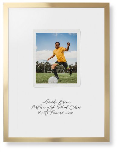 Sentimental Note Framed Print, Matte Gold, Contemporary, White, White, Single piece, 24x36, White