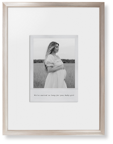 Simple Photo Frame Framed Print, Metallic, Modern, White, White, Single piece, 24x36, White