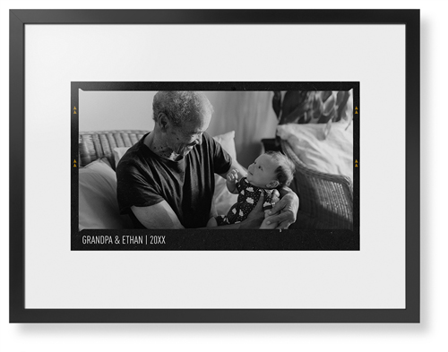 Film Frame Framed Print, Black, Contemporary, White, White, Single piece, 24x36, White