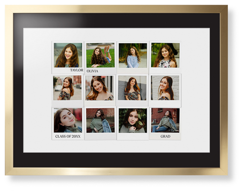 Photo Memories Framed Print, Matte Gold, Contemporary, White, Black, Single piece, 24x36, White