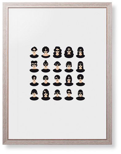 Modern Girls Framed Print, Rustic, Modern, None, White, Single piece, 24x36, Multicolor