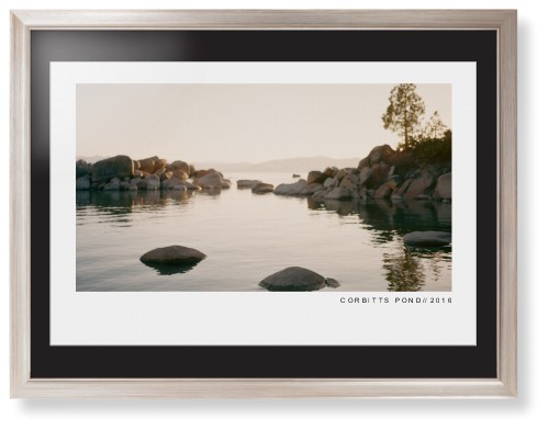 Modern Gallery Framed Print, Metallic, Modern, White, Black, Single piece, 24x36, White, white