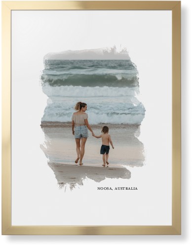 Brushed Moments Framed Print, Matte Gold, Contemporary, None, White, Single piece, 24x36, White