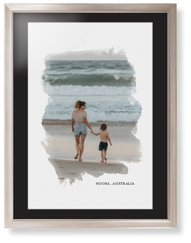 Brushed Moments Framed Print, Metallic, Modern, White, Black, Single piece, 24x36, White