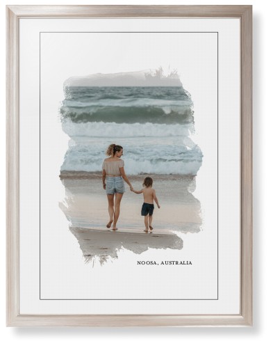 Brushed Moments Framed Print, Metallic, Modern, Black, White, Single piece, 24x36, White, white