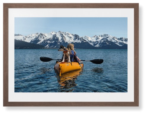 Photo Gallery Landscape Framed Print, Walnut, Contemporary, White, White, Single piece, 24x36, Multicolor
