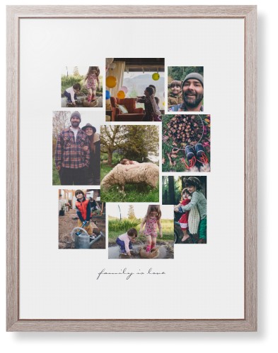 Gallery Collage of Nine Framed Print, Rustic, Modern, None, White, Single piece, 24x36, White, white