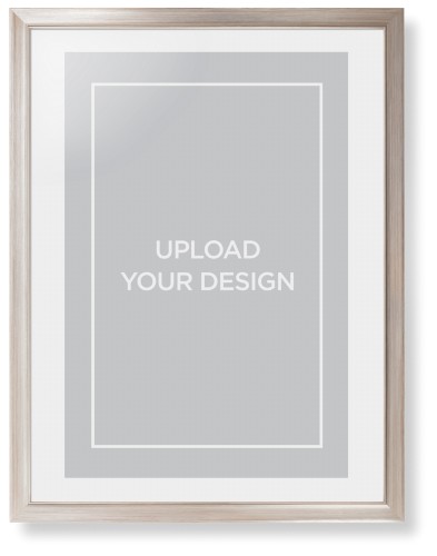 Upload Your Own Design Portrait Framed Print, Metallic, Modern, White, White, Single piece, 24x36, Multicolor