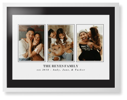 Classic Trio Framed Print, White, Contemporary, Black, Black, Single piece, 24x36, White