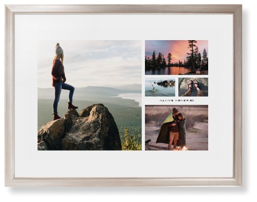 Hero Collage Framed Print, Metallic, Modern, White, White, Single piece, 24x36, Multicolor, multi