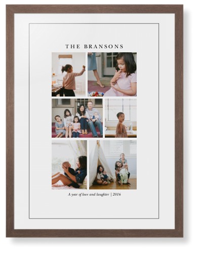 Gallery Montage of Memories Framed Print, Walnut, Contemporary, Black, White, Single piece, 24x36, White