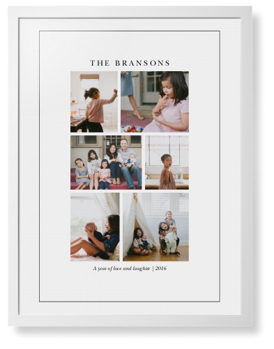 Gallery Montage of Memories Framed Print, White, Contemporary, Black, White, Single piece, 24x36, White