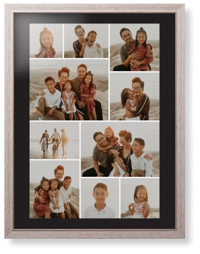 Gallery of Ten Framed Print, Rustic, Modern, None, Black, Single piece, 24x36, Multicolor, multi